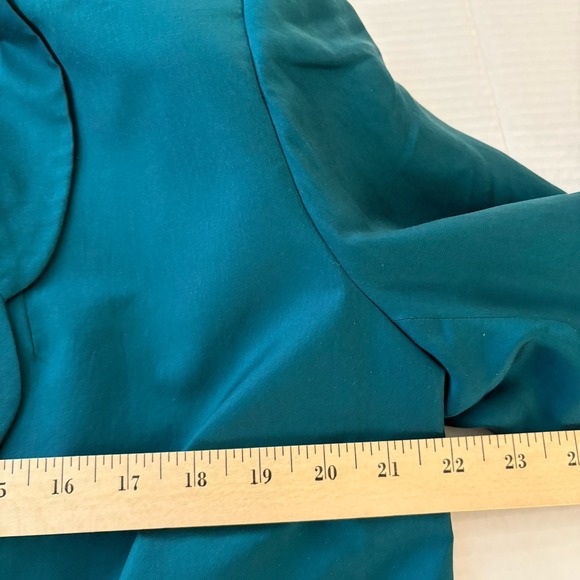 Vintage Evan Picone Silk Teal Green Blazer Lined  Single Breasted Sz 10 Petites‎ - Picture 13 of 15